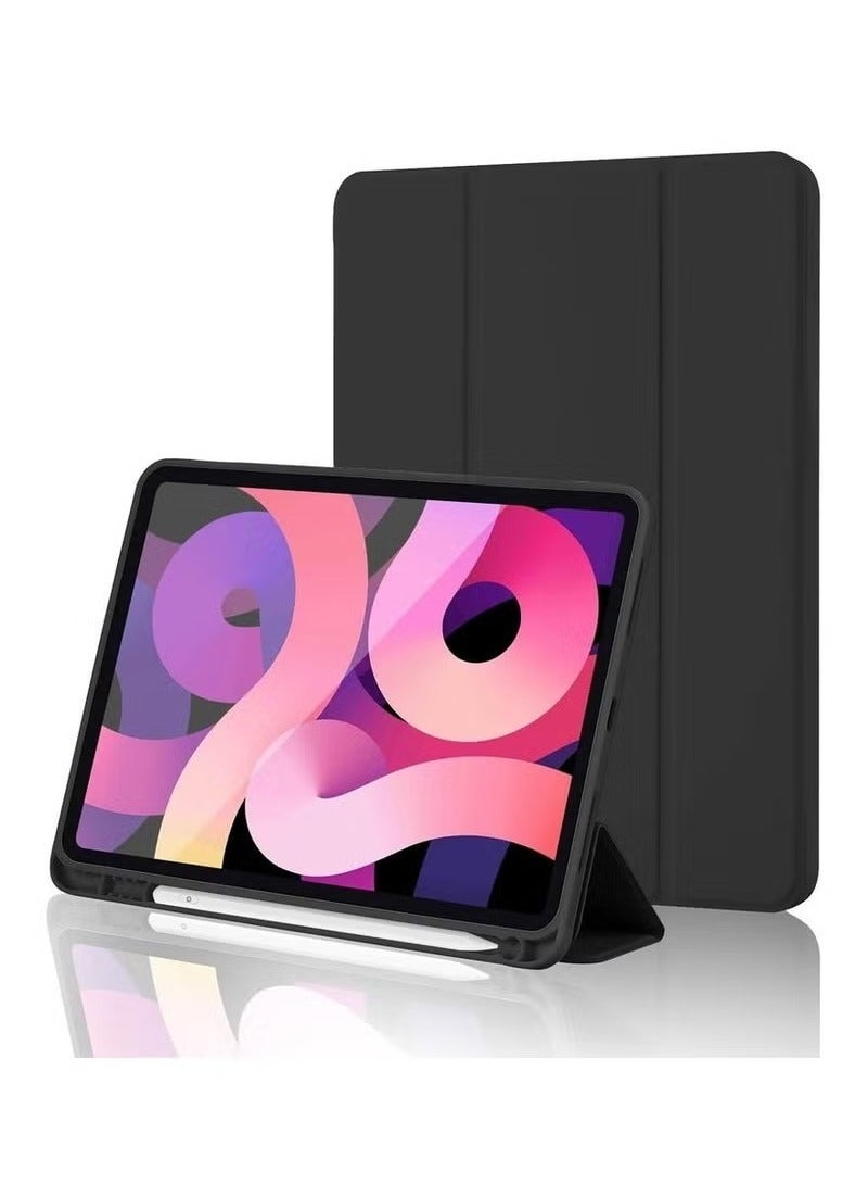 ACLIX iPad 10th Generation Case 2022 with Pencil Holder - Soft TPU Back Protective Smart Trifold Stand Cover for iPad 10.9 Inch (10th Gen), Auto Wake/Sleep - Black - Image 1