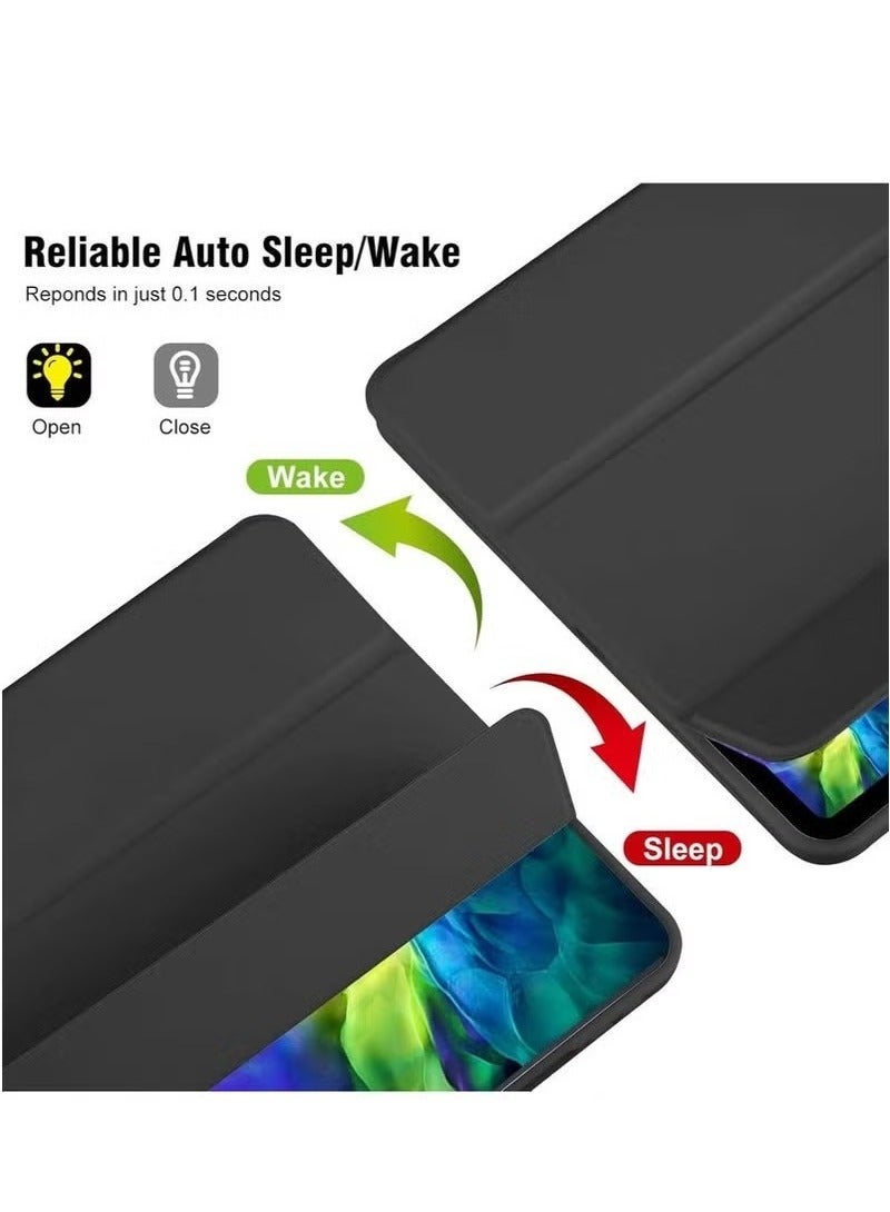 ACLIX iPad 10th Generation Case 2022 with Pencil Holder - Soft TPU Back Protective Smart Trifold Stand Cover for iPad 10.9 Inch (10th Gen), Auto Wake/Sleep - Black - Image 2