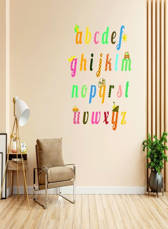 Techgifti ملصق حائط تعليمي متعدد الألوان من Techgifti، حروف الأبجدية ABCD - للأطفال - الرضع (الحجم - 160 سم × 147 سم) - Image 1