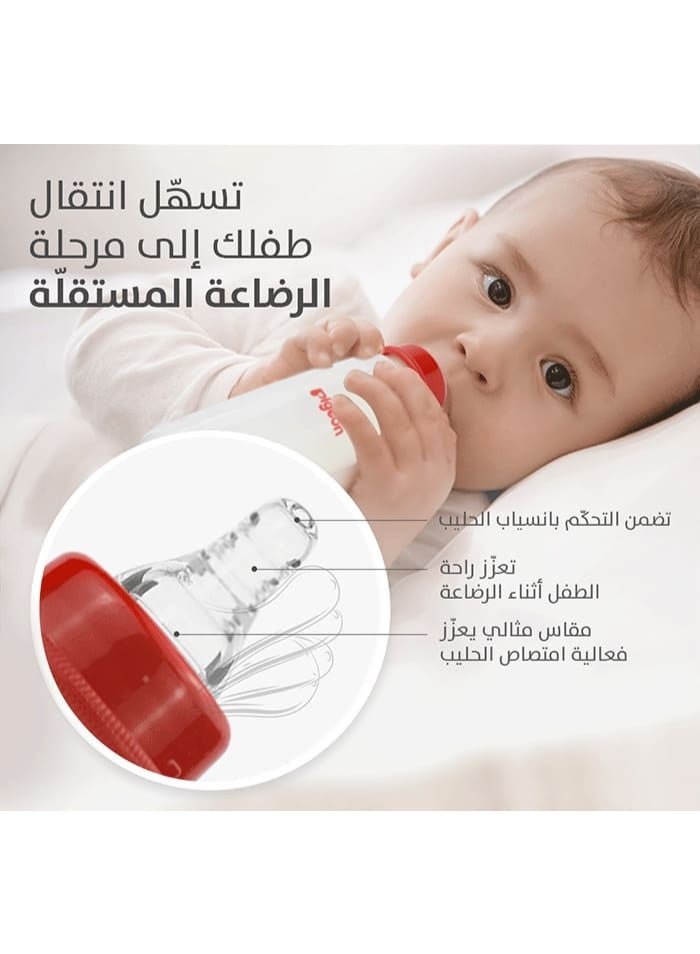 pigeon Plastic Bottle Slim Neck White Cover, multicolor, BPA Free, 240ml - Image 3