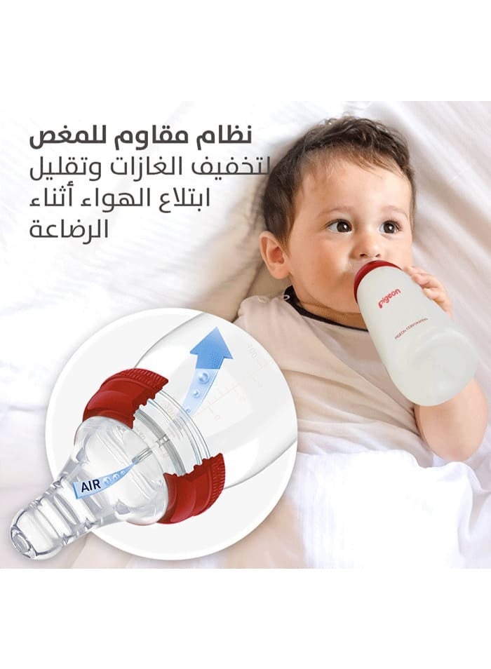 pigeon Plastic Bottle Slim Neck White Cover, multicolor, BPA Free, 240ml - Image 4