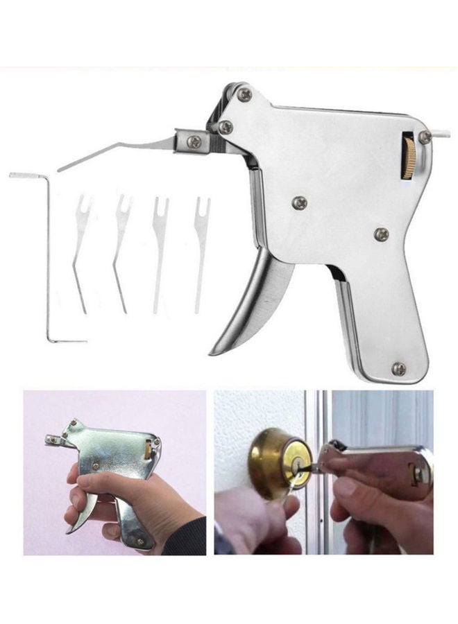 NIBEMINENT Door Lock Opener Tool Silver 12x1.4x11cm - Image 3