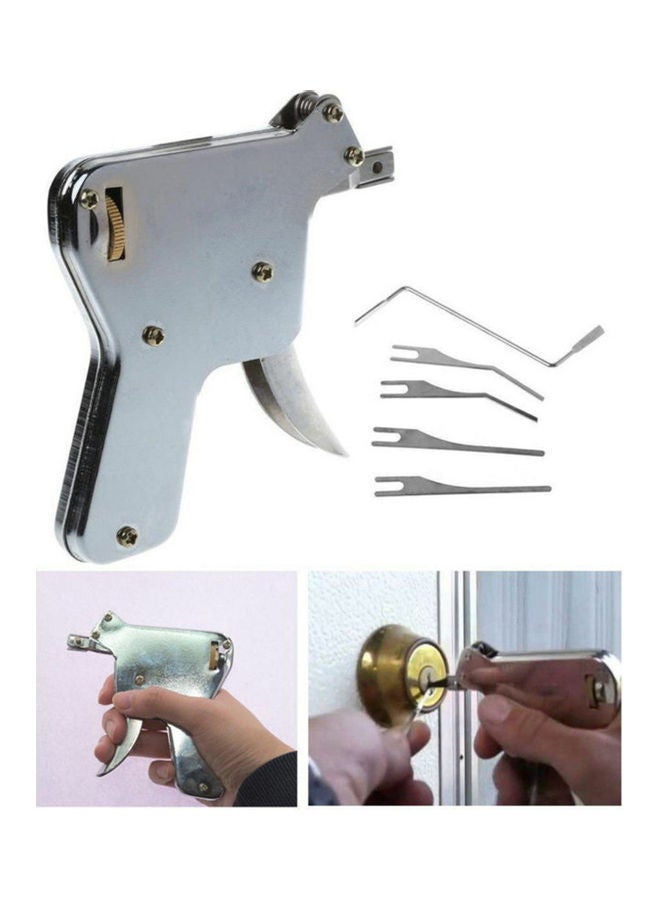 NIBEMINENT Door Lock Opener Tool Silver 12x1.4x11cm - Image 2