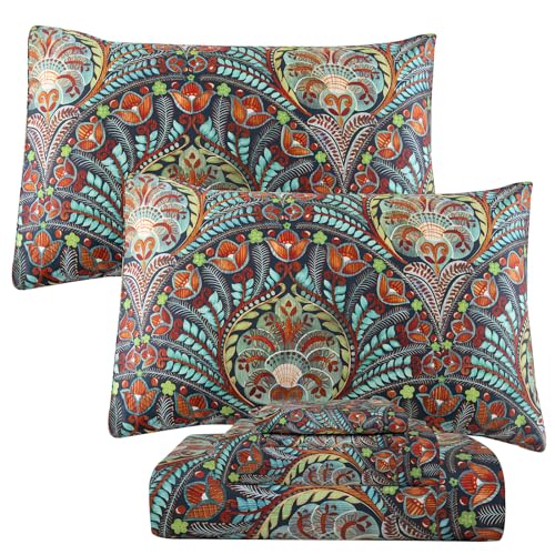 QSH Boho Sheets King Size - 100% Egyptian Cotton Bohemian Patterned Sheets Printed Bedding King Size Bed Sheets 17.5" Extra Deep Pocket 4pcs - Image 1