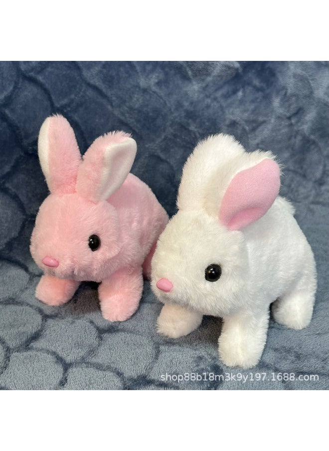 Children's Electric Plush Toy Pet Bunny Can Scream And Run Little White Rabbit Girl Gift Year Of The Rabbit Toy Wholesale-Color:Long-haired Khaki Rabbit  - Image 4