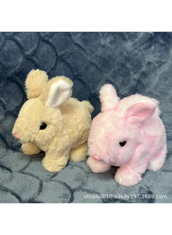 Children's Electric Plush Toy Pet Bunny Can Scream And Run Little White Rabbit Girl Gift Year Of The Rabbit Toy Wholesale-Color:Long-haired Khaki Rabbit  - Image 3