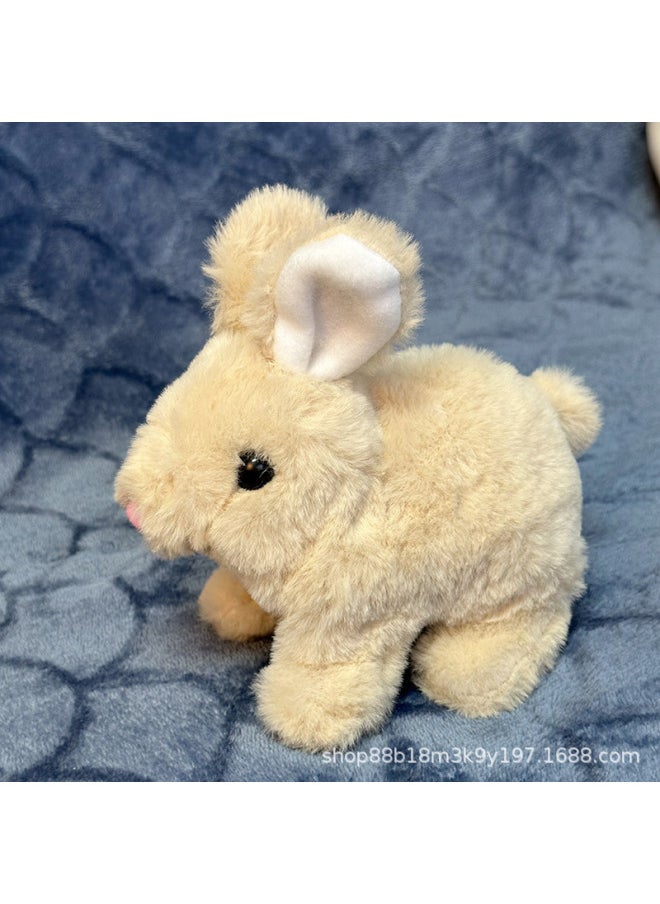 Children's Electric Plush Toy Pet Bunny Can Scream And Run Little White Rabbit Girl Gift Year Of The Rabbit Toy Wholesale-Color:Long-haired Khaki Rabbit  - Image 1