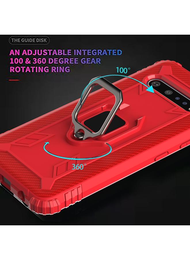 اس-توب جراب لهاتف LG V60 وV60 ThinQ مصنوع من ألياف الكربون مع حامل حلقي يدور 360 درجة - Image 4