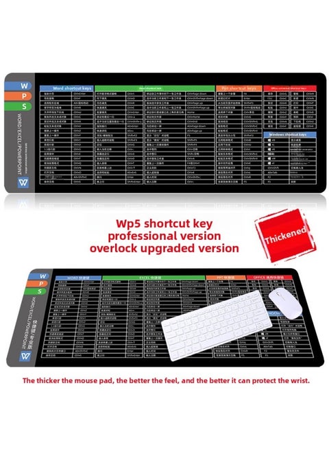 [blender Shortcut Key] Oversized WPS Desk Pad IDEA Office Mouse Pad Da Vinci Keyboard Computer Pad-Color:1200*600*4mm-Pattern:WPS Shortcuts Professional