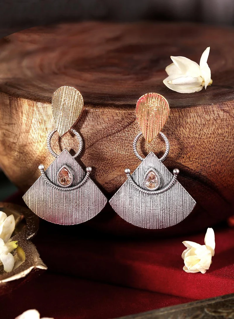 ISHIN Warm Metallic Colour Metallic Grey Plated Drop Earring