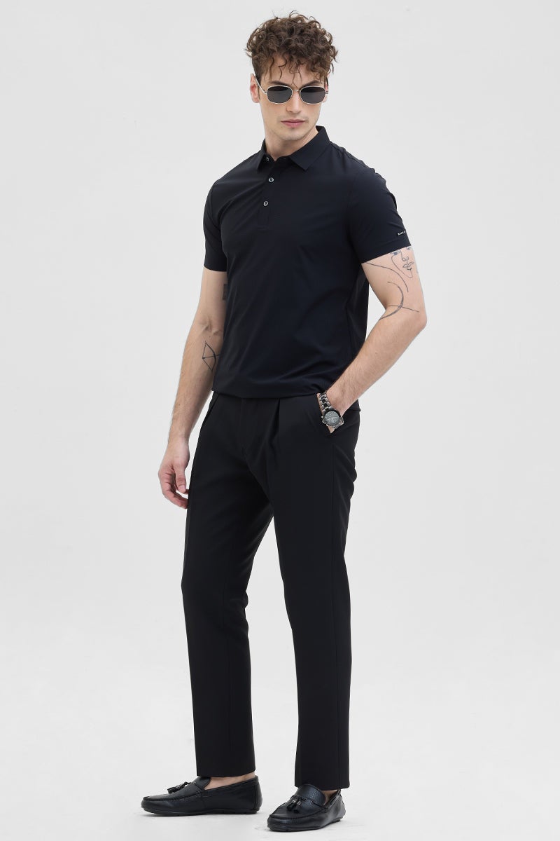 SNITCH Black Technical Stitchless Polo T-Shirt - Image 5
