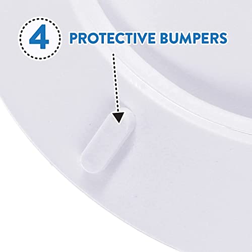 J&V Textiles Embroidered Soft Round Toilet Seat With Easy Clean & Change Hinge, Padded (Pink) - Image 4