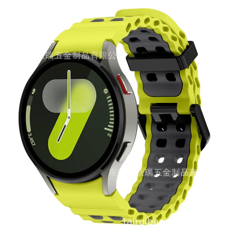 سوار ساعة ذكية رياضي من السيليكون متوافق مع Samsung Galaxy Watch 7 بملاءمة قابلة للتعديل وحزام ناعم للاستبدال اليومي باللون رمادي قابل للتعديل خفيف الحمل للاستخدام الداخلي - Image 1