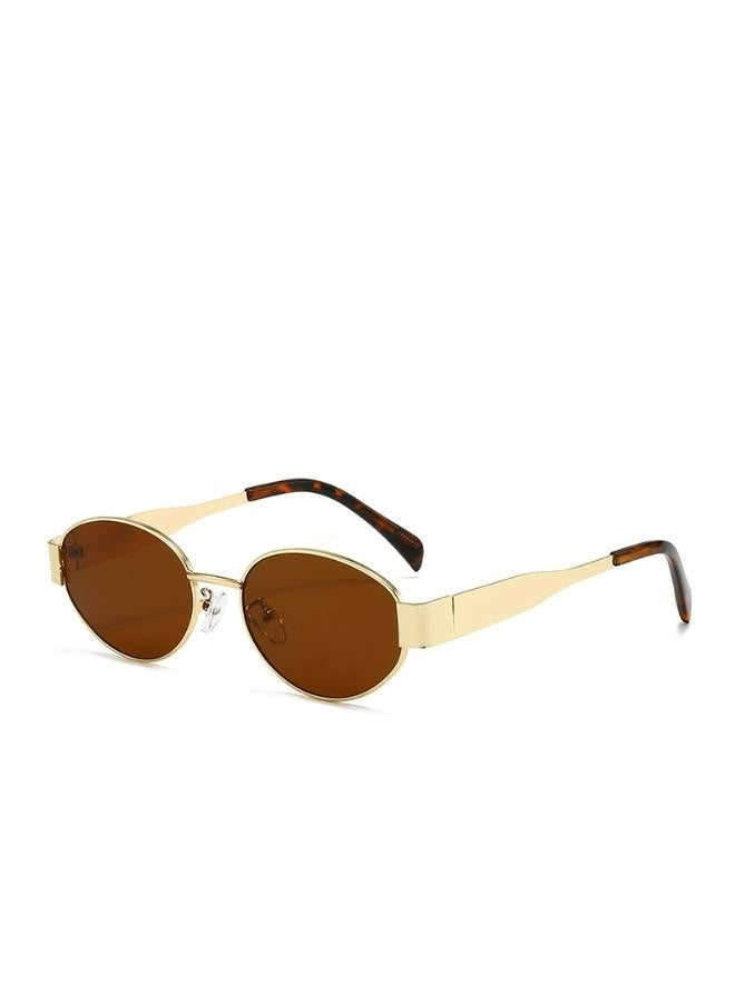 Generic Trendy Retro Oval Women's Sunglasses with Gold Frame, UV400 Protection  - Image 1