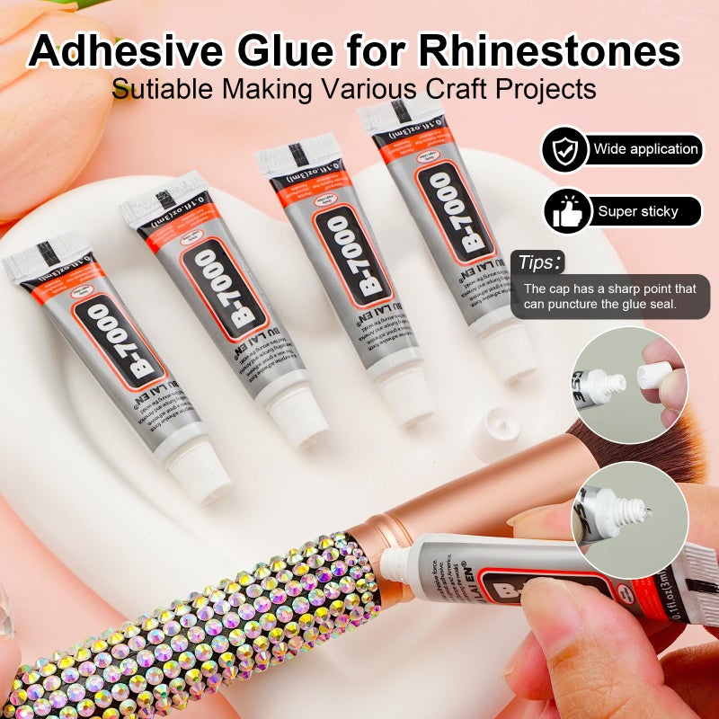 Canvalite 25000Pcs Resin Jelly Rhinestones for Crafting, Clear Flatback Gems, Bedazzling Crystal with 5Pcs 2.5g B7000 Jewelry Glues and Tweezers and Dotting Pen for DIY Crafts Clothing Shoes Nail Art - Image 4