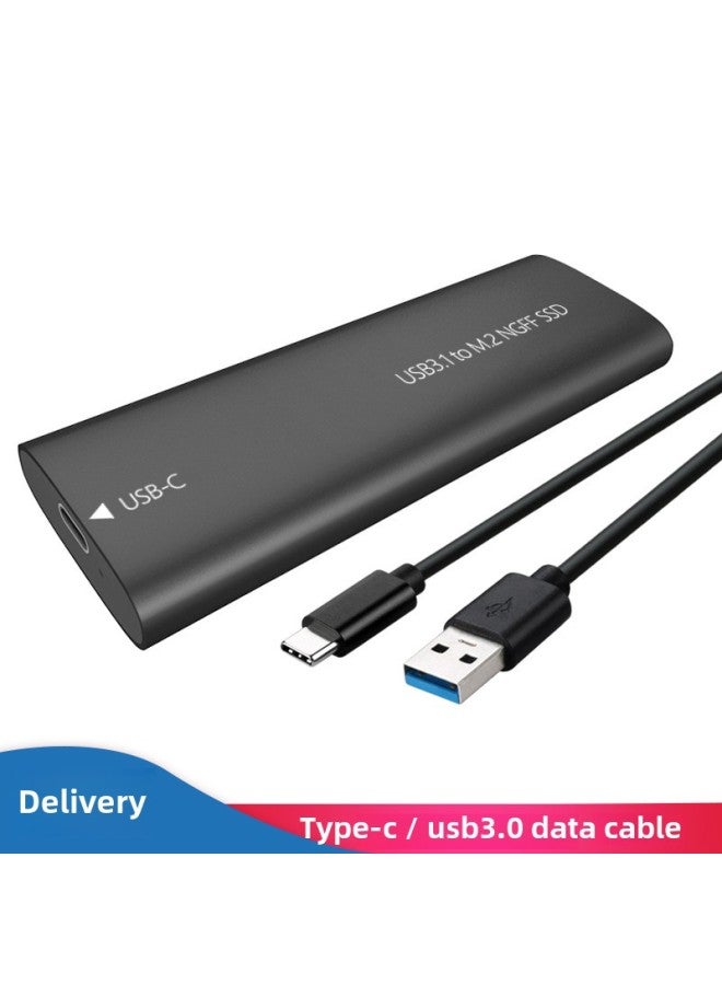 M.2 Hard Disk Box USB3.1Type-C Transfer M.2NGFF Solid State Hard Disk Box Metal External Mobile Hard Disk Box-Color:TN06-AC Black NGFF Protocol - Image 1