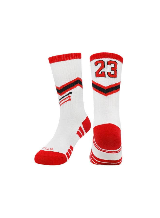 Summer Thin Children's Basketball Socks, All-cotton Sports Socks For Boys, Large, Medium, And Small Children, Mid-calf Running Socks For Boys