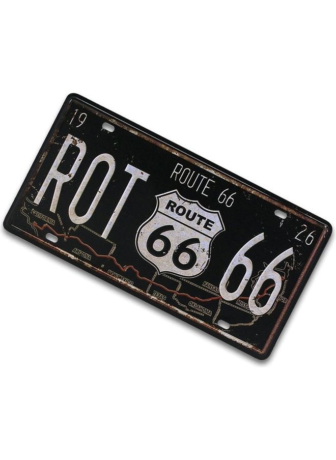 Bukela Vintage Design Car Metal License Plate Black/White  - Image 1