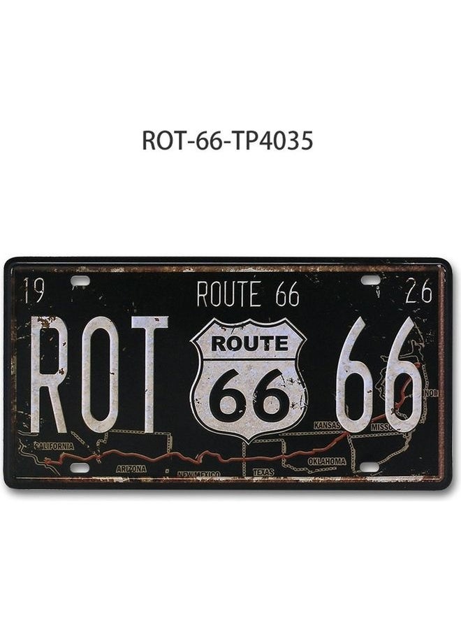 Bukela Vintage Design Car Metal License Plate Black/White  - Image 5