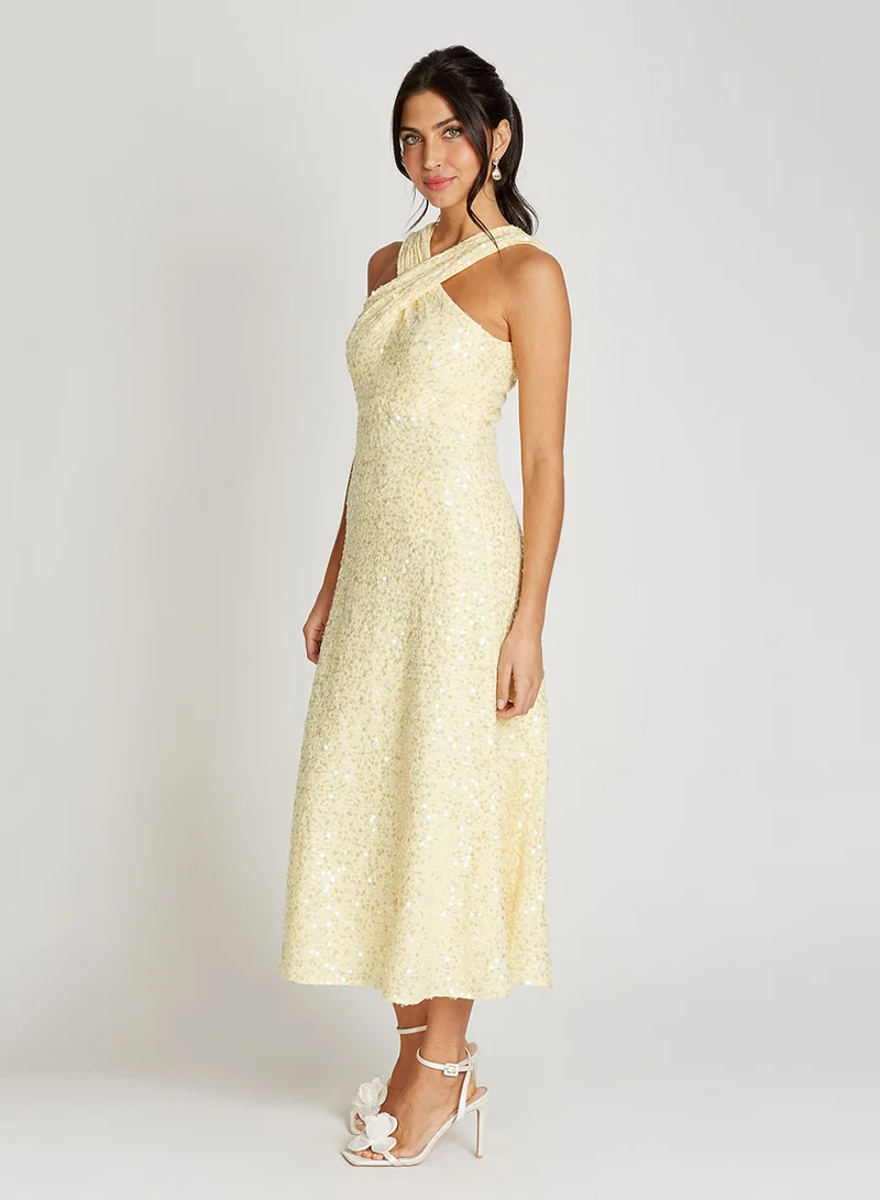 ليتل مسترس Sequin Halter Midi Dress