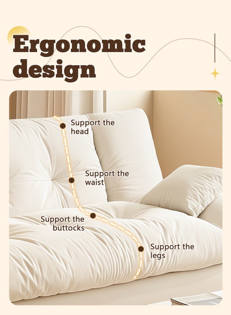 زينو أريكة مفردة قابلة للتحويل إلى سرير، أريكة مطوية مع مفرش أرضي، أريكة ناعمة لشخصين قابلة للتحويل إلى سرير بظهر مقابل قابل للتعديل – لغرفة المعيشة أو المطبخ – اللون الأبيض - Image 3