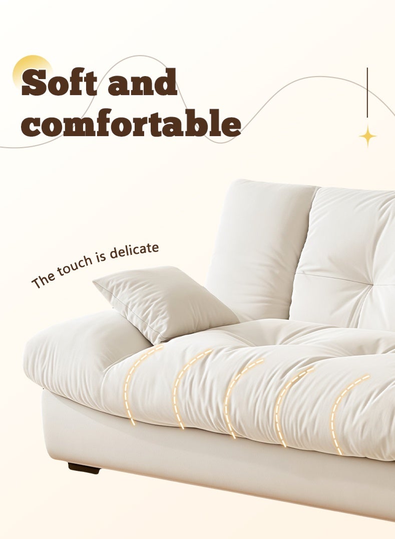 زينو أريكة مفردة قابلة للتحويل إلى سرير، أريكة مطوية مع مفرش أرضي، أريكة ناعمة لشخصين قابلة للتحويل إلى سرير بظهر مقابل قابل للتعديل – لغرفة المعيشة أو المطبخ – اللون الأبيض - Image 4