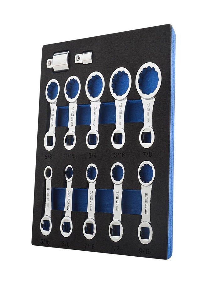 Gunpla 12pcs Torque Adapter Set, SAE 12 Point Fastener 3/8 inch Wrench Torques Adaptor Extension 42 Chrome Molybdenum Steel 5/16 - 3/8 inch Calculation Adjustment Calibration Tools Kit in Storage Case - Image 1