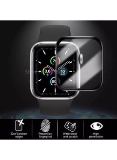 TWEGGON Apple Watch Series 6 Screen Protector 44mm Full Cover Curved Screen Protector for Apple Watch Series 6 44mm Black/Clear  - Image 1