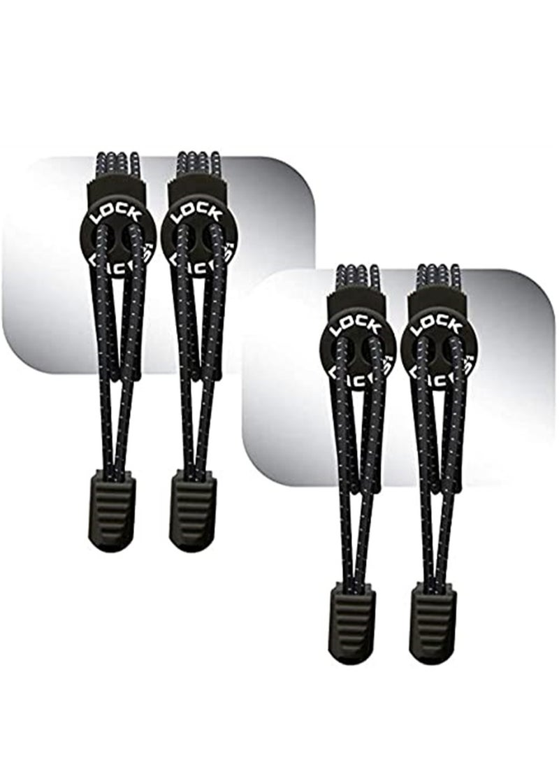 KASTWAVE Elastic No Tie Shoe Laces (Pack of 2) One Size Fits All, for Kids and Adults, Elastic No Tie Shoe Laces - Image 1