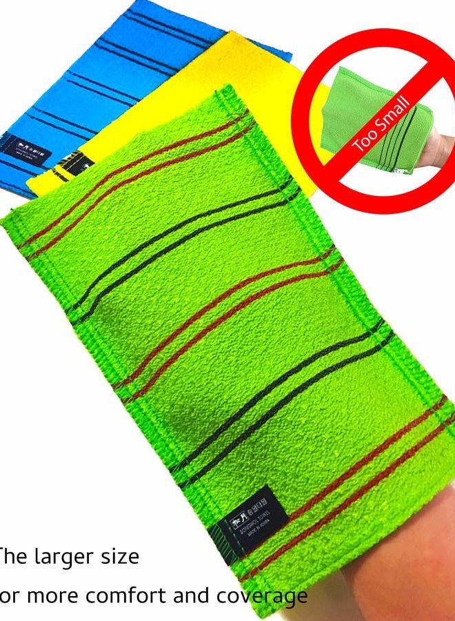 SONGWOL SongWol 3x LARGE Exfoliating Gloves (a Set of 3 DIFFERENT ABRASIVE LEVELS) Bath Wash Clothes Mitt - Image 2