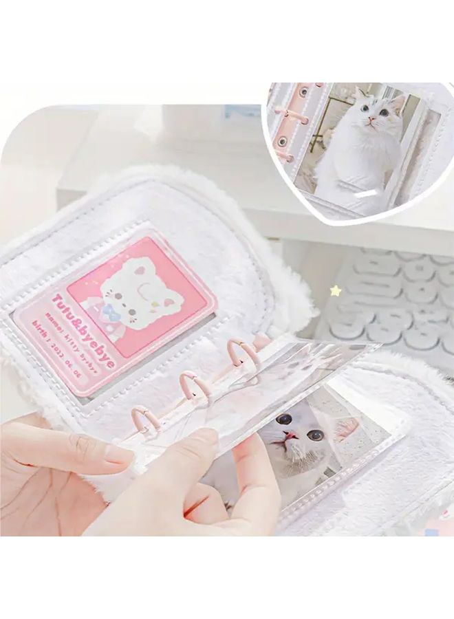 Pink RosyPosy 3 Inch Mini Photo Album Cat Dog Design Loose Leaf Card Holder - Image 4