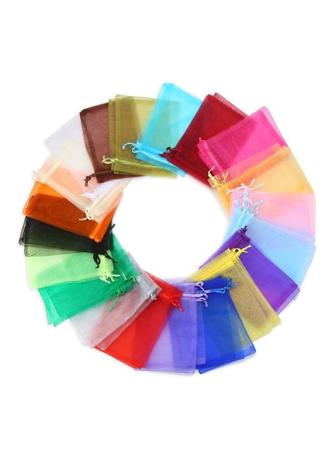 Decora 4x6 Inch 20 Colors Organza Drawstring Bags Wedding Favour Mesh Bags for Gift Mini Jewelry Candy Pack of 120 - Image 1