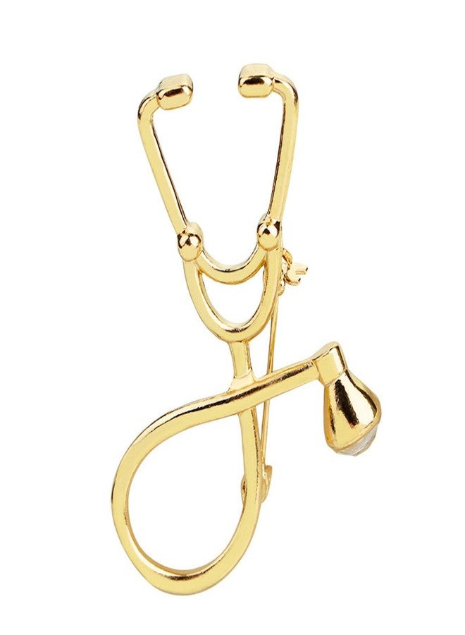 MINGHUA Stethoscope Brooch Stethoscope Pin Nurse, Medical Student Graduation Gift, Physician Jewelry (Gold) - Image 1