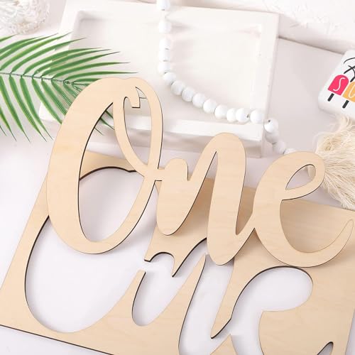 Curious Button Unfinished Wooden One Letter Banner Perfect for First Birthday Photo Shoots, Cake Smashes, Photo Props, Wooden One Letter Cutout for Boys or Girls (16IN) - Image 5