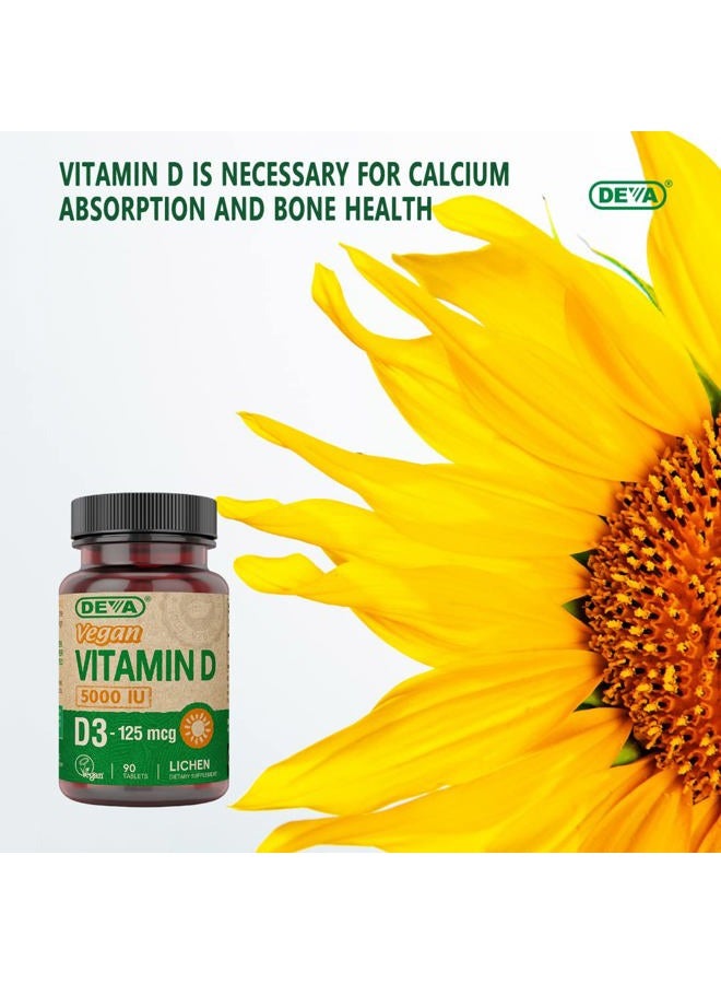 Deva Vitamin D3 5000 IU, Sunshine Supplement, 125 mcg of Vegan D3, 90-Count Bottle - Image 5