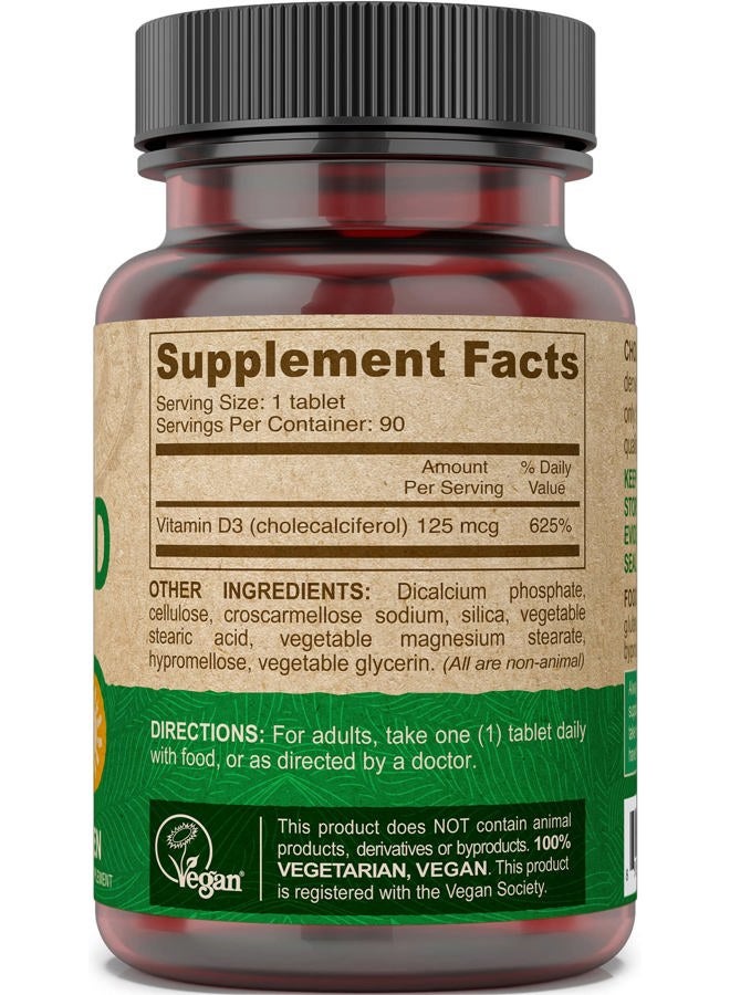 Deva Vitamin D3 5000 IU, Sunshine Supplement, 125 mcg of Vegan D3, 90-Count Bottle - Image 4