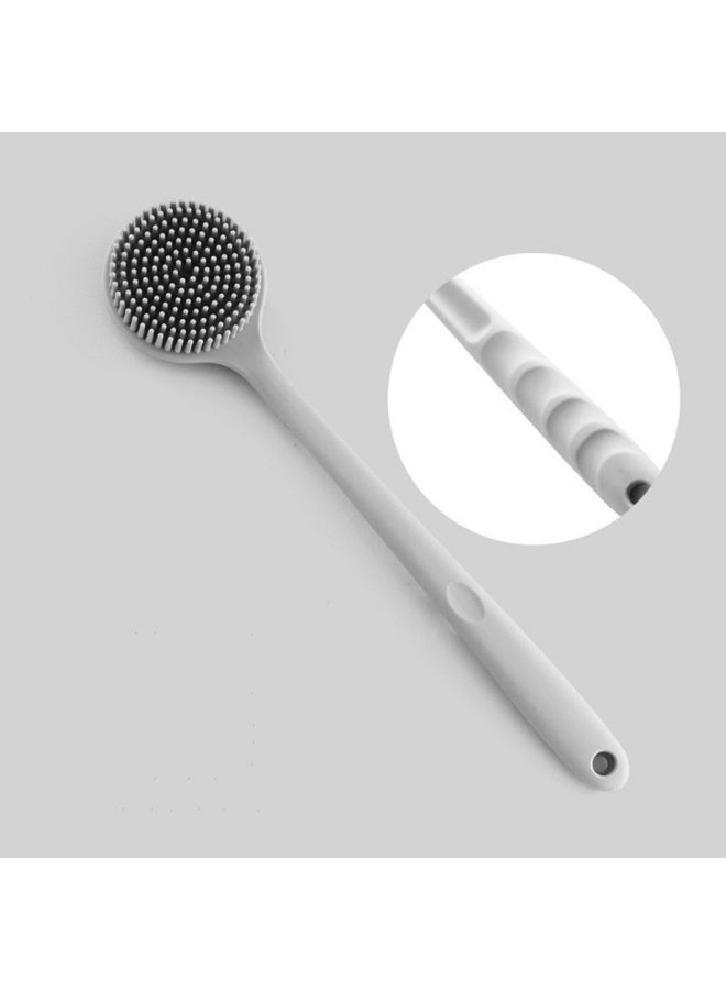 فرشاة استحمام من السيليكون بمقبض طويل، فرشاة سيليكون لتنظيف الجسم مزدوجة الجوانب للاستحمام