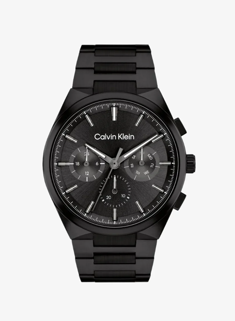 Calvin Klein Men's Multifunction Watch, Black Dial, Black Stainless Steel Strap