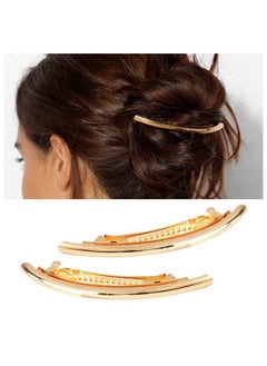 Yheakne Tube Bar Hair Clip Barrette Gold Tube Hair Barrette Clamp Minimal Metal Hair Barrette Clips Decorative Hair Accessories For Women And Girls (Gold)  - Image 1