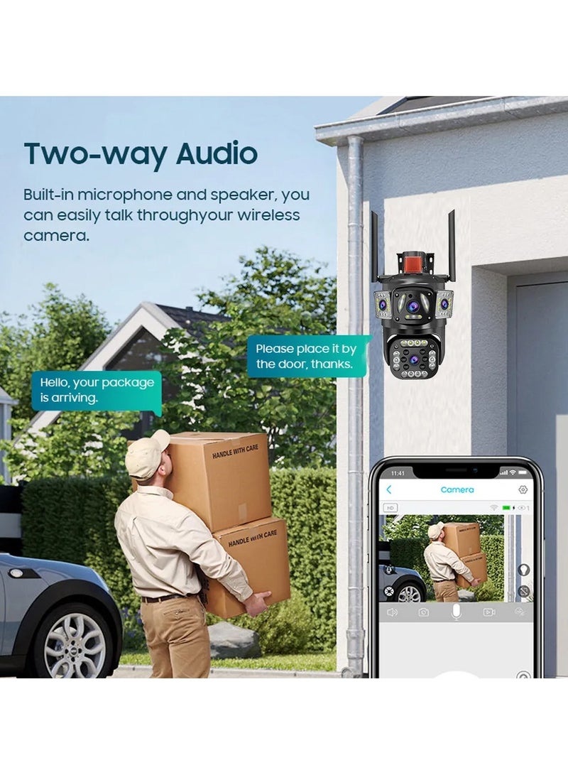 AROAQ 4G Surveillance Camera Three Screens 4 Million Pixels V380pro Gun Ball Linkage Binocular - Image 5