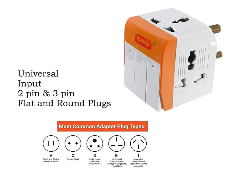 MEXONIC 3 Way Socket Plug Adapter Universal Input with Individual Switches and Led Indicator 10 Amps Accepts Round Flat Plugs Converter Extension Board Cords 3 Multiplug Home Pin TravelPack of 01 - Image 4