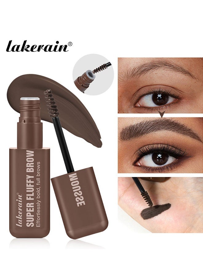 lakerain Super Fluffy  Brow Mousse 6 Colors All Day Tinted Brow Gel For Soft Full Brows- #4BLACK BROWN - Image 1