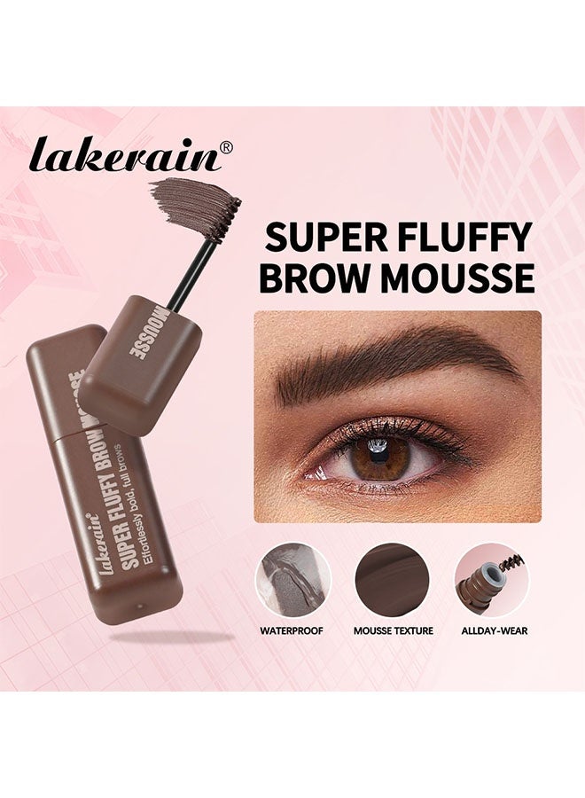 lakerain Super Fluffy  Brow Mousse 6 Colors All Day Tinted Brow Gel For Soft Full Brows- #4BLACK BROWN - Image 3