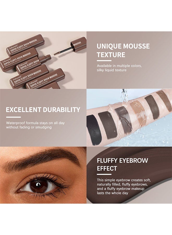 lakerain Super Fluffy  Brow Mousse 6 Colors All Day Tinted Brow Gel For Soft Full Brows- #4BLACK BROWN - Image 4