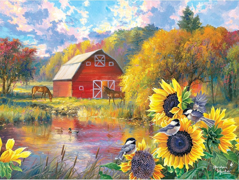 Rose Art RoseArt - Abraham Hunter Cork Puzzle - Green Mountain Farm - 1000 Piece Jigsaw Puzzle for Adults - Image 1