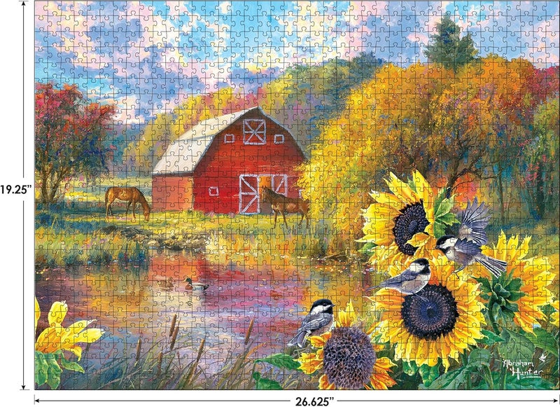 Rose Art RoseArt - Abraham Hunter Cork Puzzle - Green Mountain Farm - 1000 Piece Jigsaw Puzzle for Adults - Image 3