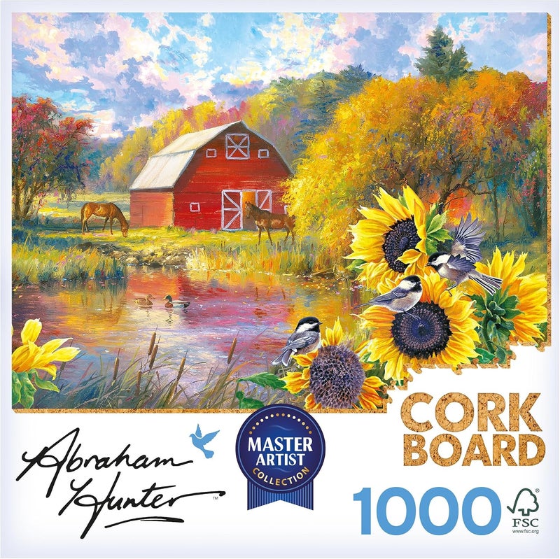 Rose Art RoseArt - Abraham Hunter Cork Puzzle - Green Mountain Farm - 1000 Piece Jigsaw Puzzle for Adults - Image 2