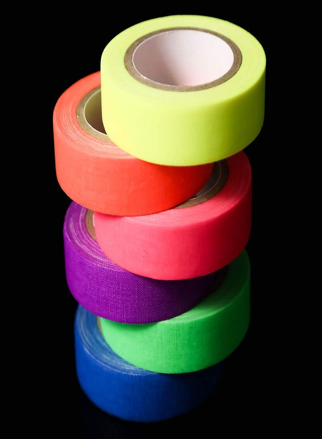 Sundee UV Blacklight Reactive - 0.59 × 33ft - Fluorescent Cloth Tape for Glow Party, Neon Party Tape (6 Colors) - Image 3
