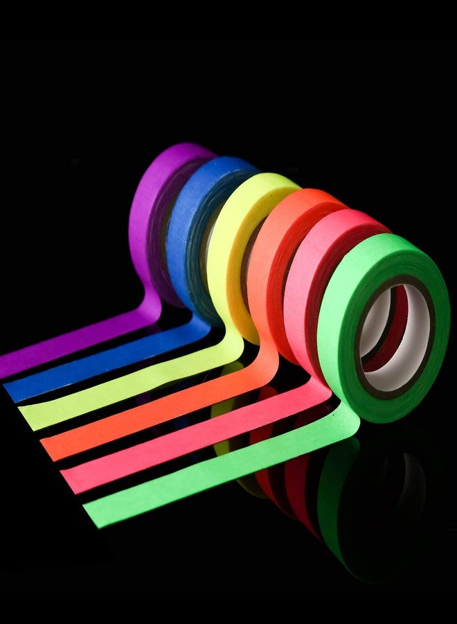 Sundee UV Blacklight Reactive - 0.59 × 33ft - Fluorescent Cloth Tape for Glow Party, Neon Party Tape (6 Colors) - Image 2