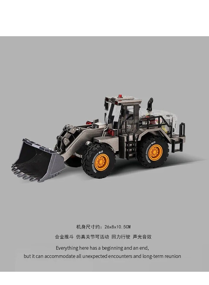 2024 Steel Power Alloy Forklift Engineering Vehicle Children's Toy Road Roller Slide Forklift Snow Shovel Bulldozer Model Gift  - Image 2